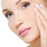 Beauty woman showing aging process of skin